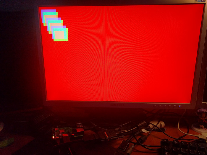 Screen with 10 planes connected to a RPi 3